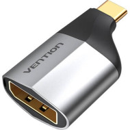 Adaptor video Vention, USB Type-C(T) la DisplayPort(M), rezolutie maxima 4K la 60Hz/2K la 60Hz, conectori auriti, invelis aliaj Al si ABS, argintiu, 