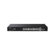 SWITCH TENDA unmanaged, 24 porturi POE+ RJ-45 gigabit, 2 porturi uplink gigabit RJ-45 si 2 porturi SFP IEEE 802.3af/at, max PoE 250W, metalic 