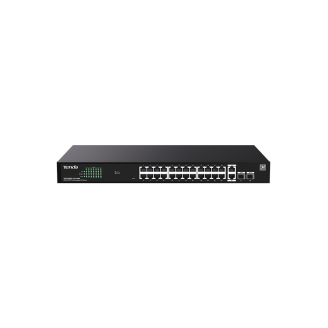 SWITCH TENDA PoE cloud managed, 26 GE+2 SFP porturi Gigabit, buget PoE 410W, metalic 