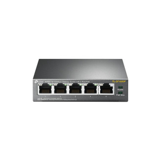 SWITCH PoE TP-LINK  5 porturi 10/100Mbps (4 PoE), IEEE 802.3af, carcasa metalica 