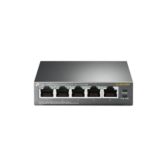 SWITCH PoE TP-LINK  5 porturi Gigabit (4 PoE+), IEEE 802.3at/af, 65W maxim total, carcasa metalica 