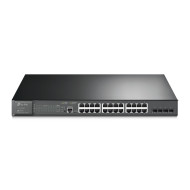 Switch TP-Link cu management L2, 24 Porturi Gigabit POE+, 4× Gigabit SFP Slots, 1× RJ45 Console Port, 1× Micro-USB Console Port  
