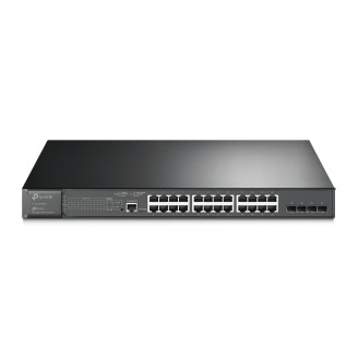 Switch TP-Link cu management L2, 24 Porturi Gigabit POE+, 4× Gigabit SFP Slots, 1× RJ45 Console Port, 1× Micro-USB Console Port  