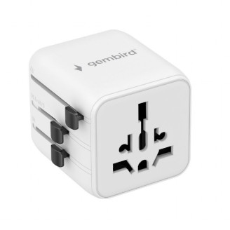 ADAPTOR GEMBIRD, universal, conectori: US/UK/EU/AU, siguranta 10A, max. 2500W, alb, ADAPTOR GEMBIRD, universal, conectori: US/UK/EU/AU, siguranta 10A, max. 2500W, alb,