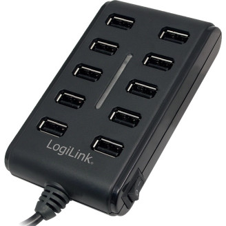 HUB extern LOGILINK, porturi USB: USB 2.0 x 10, conectare prin USB 2.0, alimentare retea 220 V, cablu 0.6 m, negru, HUB extern LOGILINK, porturi USB: USB 2.0 x 10, conectare prin USB 2.0, alimentare retea 220 V, cablu 0.6 m, negru,