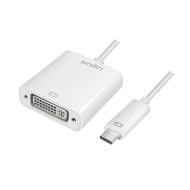 ADAPTOR video LOGILINK, adaptor USB-C (T) la DVI-I DL (M) 24+5pin, 0.15m, conectori nichelati, rezolutie maxima Full HD (1920 x 1200), plastic, dublu ecranaj, alb, 
