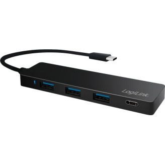HUB extern LOGILINK, porturi USB: USB 3.0 x 3, USB 3.1 Type C, conectare prin USB 3.2 Type C, cablu 0.1 m, negru, HUB extern LOGILINK, porturi USB: USB 3.0 x 3, USB 3.1 Type C, conectare prin USB 3.2 Type C, cablu 0.1 m, negru,