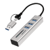 HUB extern LOGILINK, porturi USB: USB 3.0 x 3, conectare prin USB-C 3.0, adaptor conectare USB-A, SD/SDHC + microSD, metal, argintiu, 