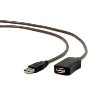 CABLU USB GEMBIRD prelungitor, USB 2.0 (T) la USB 2.0 (M), 10m, activ (permite folosirea unui cablu USB lung), black 