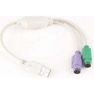 CABLU USB GEMBIRD splitter, USB 2.0 (T) la 2 x PS2 (T), 30cm, adaptor USB la mufe PS2 pt. tastatura si mouse, alb, CABLU USB GEMBIRD splitter, USB 2.0 (T) la 2 x PS2 (T), 30cm, adaptor USB la mufe PS2 pt. tastatura si mouse, alb,