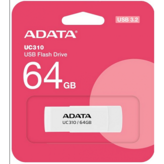 MEMORIE USB 3.2 ADATA 64 GB, protectie slide laterala, carcasa plastic, alb, MEMORIE USB 3.2 ADATA 64 GB, protectie slide laterala, carcasa plastic, alb,