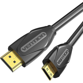 Cablu video Vention, HDMI(T) la HDMI(T), 1.5m, rezolutie maxima 4K la 60Hz, conectori auriti, cupru, plat, invelis PVC, negru, 