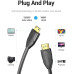 Cablu video Vention, HDMI(T) la HDMI(T), 1.5m, rezolutie maxima 4K la 60Hz, conectori auriti, cupru, plat, invelis PVC, negru, 