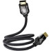 Cablu video Vention,HDMI(T) la HDMI(T),1m, rez max 4K 60Hz/1080p 60Hz,conectori auriti,cupru placat cu argint,invelis PVC si nylon braided,negru,