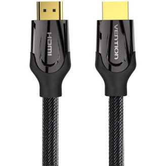 Cablu video Vention,HDMI(T) la HDMI(T),1m, rez max 4K 60Hz/1080p 60Hz,conectori auriti,cupru placat cu argint,invelis PVC si nylon braided,negru,