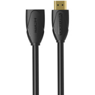 Cablu video prelungitor Vention, HDMI(M) la HDMI(T), 0.5m, rezolutie 4K la 60Hz, negru, 