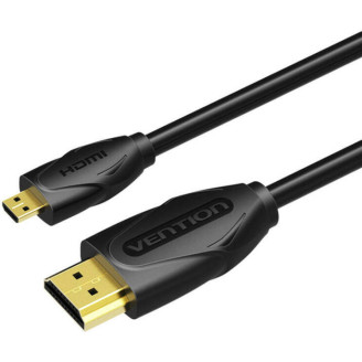 Cablu video Vention, HDMI(T) la microHDMI (T), 1m, rezolutie 4K la 60Hz, PVC, negru, 