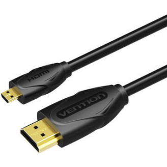 Cablu video Vention, HDMI(T) la microHDMI (T), 2m, rezolutie 4K la 60Hz, PVC, negru, 