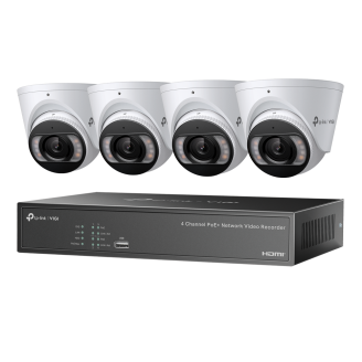 KIT VIGI 4MP Full-Color TP-Link Turret IPC & 4 Channel PoE+ NVR KIT + 2TB HDD 