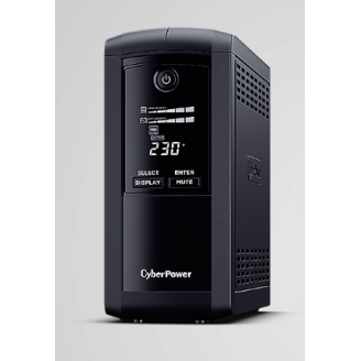 UPS CYBER POWER Line Int. cu sin. simulata, cu management, Tower, LCD,  700VA/390W, AVR, 6x IEC, baterie 1x 12V/7Ah, incarcare pana la 8h, USB, 2x RJ45, RS232, tehn. GreenPower, 