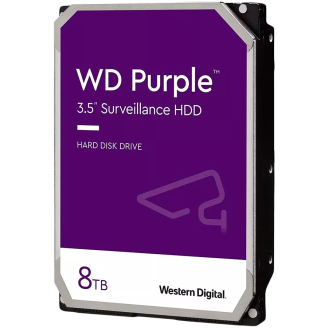 HDD Video Surveillance WD Purple 8TB CMR, 3.5, 256MB, 5640 RPM, SATA, TBW: 180 HDD Video Surveillance WD Purple 8TB CMR, 3.5, 256MB, 5640 RPM, SATA, TBW: 180