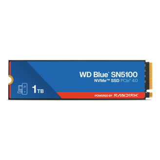 SSD WD Blue SN5100 1TB M.2 2280 PCIe Gen4 x4 NVMe QLC 3D, Read/Write: 7100/6700 MBps, IOPS 1000K/1300K, TBW: 600 