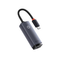 ADAPTOR RETEA Baseus Lite, USB Type-C to RJ-45 Gigabit LAN, metalic, LED, gri 