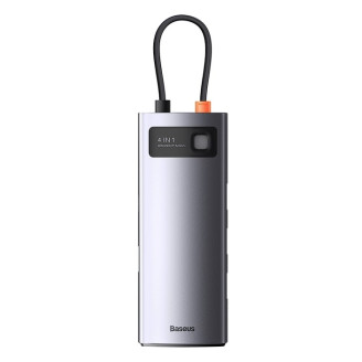 HUB extern Baseus Metal Gleam, conectare PC USB Type-C, porturi USB 3.0 x 4, gri HUB extern Baseus Metal Gleam, conectare PC USB Type-C, porturi USB 3.0 x 4, gri