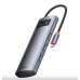 HUB extern Baseus Metal Gleam, conectare PC USB Type-C, porturi USB 3.0 x 4, gri HUB extern Baseus Metal Gleam, conectare PC USB Type-C, porturi USB 3.0 x 4, gri