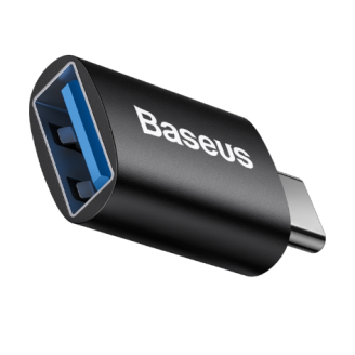 ADAPTOR Baseus Ingenuity Series Mini OTG, USB 3.1 (M) la USB Type-C (T), corp metalic, negru 