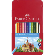 CREIOANE COLORATE 12 CULORI CUTIE METAL-2 FABER-CASTELL