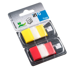 INDEX ADEZIV PLASTIC 2*25*43MM 50 FILE GALBEN & ROSU INFO NOTES