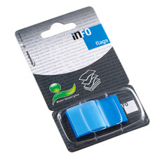 INDEX ADEZIV PLASTIC 25*43MM 50 FILE ALBASTRU INFO NOTES