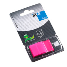 INDEX ADEZIV PLASTIC 25*43MM 50 FILE ROZ INFO NOTES