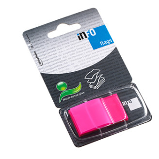 INDEX ADEZIV PLASTIC 25*43MM 50 FILE ROZ INFO NOTES