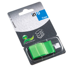 INDEX ADEZIV PLASTIC 25*43MM 50 FILE VERDE INFO NOTES