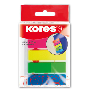 INDEX PLASTIC 12*45MM 5 CULORI*25 FILE KORES INDEX PLASTIC 12*45MM 5 CULORI*25 FILE KORES
