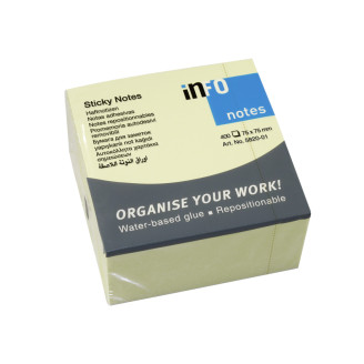 NOTES ADEZIV 75*75MM GALBEN PAL 400 FILE INFO NOTES