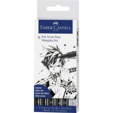 PITT ARTIST PEN MANGA SET 6 NEGRU FABER-CASTELL PITT ARTIST PEN MANGA SET 6 NEGRU FABER-CASTELL