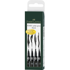 PITT ARTIST PEN SET 4 BUC NEGRU FABER-CASTELL