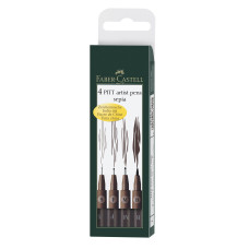 PITT ARTIST PEN SET 4 BUC SEPIA FABER-CASTELL