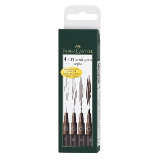PITT ARTIST PEN SET 4 BUC SEPIA FABER-CASTELL