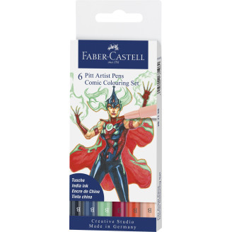 PITT ARTIST PEN SET 6 BUC COMIC FABER-CASTELL PITT ARTIST PEN SET 6 BUC COMIC FABER-CASTELL