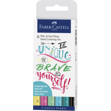 PITT ARTIST PEN SET CALIGRAFIC 6 BUC PASTEL FABER-CASTELL