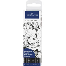 PITT ARTIST PEN SET MANGA 4 BUC NEGRU FABER-CASTELL PITT ARTIST PEN SET MANGA 4 BUC NEGRU FABER-CASTELL