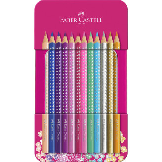 SET CADOU 12 CREIOANE COLORATE SPARKLE FABER-CASTELL SET CADOU 12 CREIOANE COLORATE SPARKLE FABER-CASTELL
