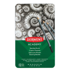 SET 12 BUC CREIOANE GRAFIT 6B-5H CUTIE METAL DERWENT ACADEMY
