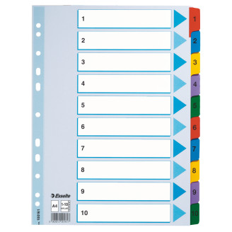 SEPARATOARE INDEX CARTON 1-10 MYLAR ESSELTE