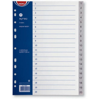 SEPARATOARE INDEX PLASTIC 1-20 NOKI SEPARATOARE INDEX PLASTIC 1-20 NOKI