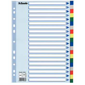 SEPARATOARE INDEX PLASTIC 20 CULORI ESSELTE SEPARATOARE INDEX PLASTIC 20 CULORI ESSELTE